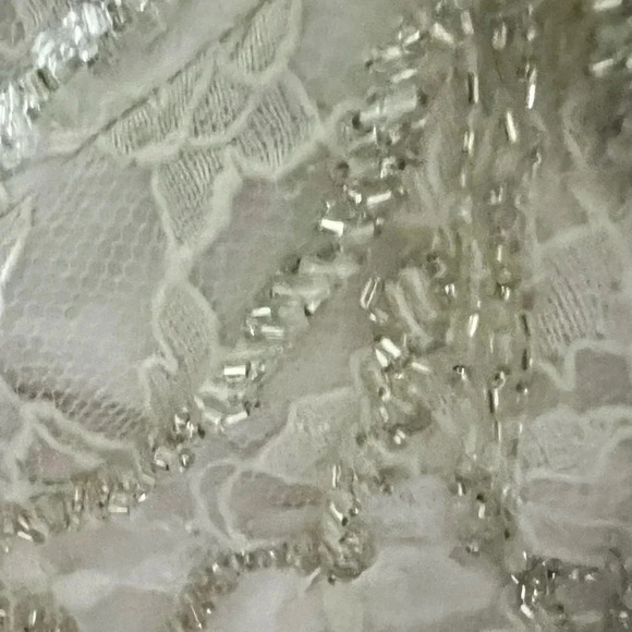 Je Matadi by Sean Mehta White w Silver Beading Full Length Formal Gown - Size 8 - Picture 5 of 8